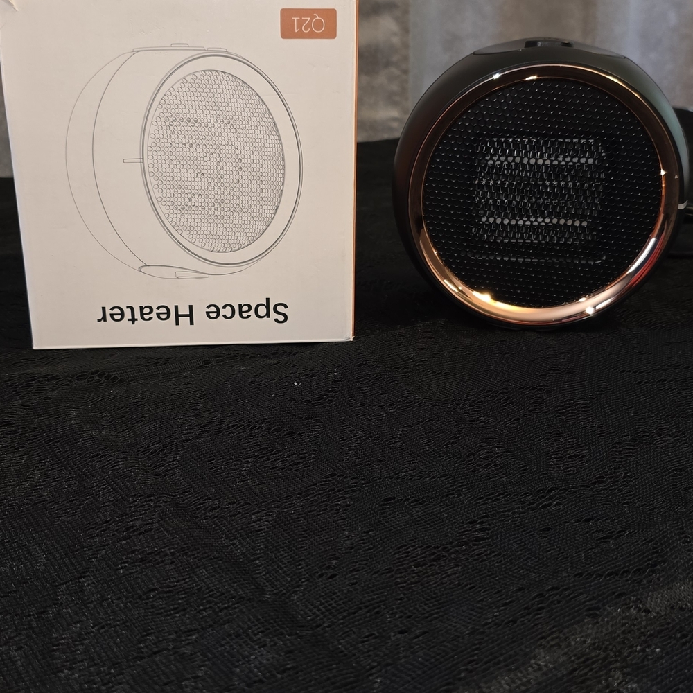 Portable Space Heater - Black with Rose Gold Trim